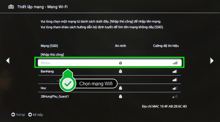 cách kết nối mạng trên internet tivi sony 2016