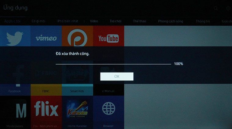cách xóa ứng dụng trên smart tivi samsung 2015