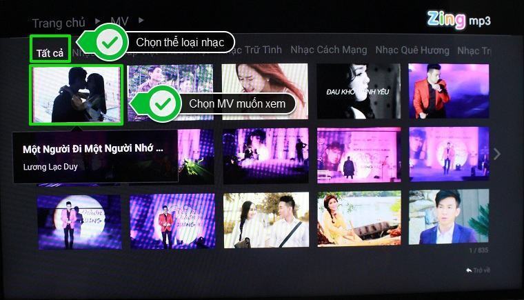 cách sử dụng ứng dụng zing mp3 trên android tivi sony 2015