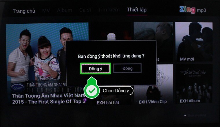 cách sử dụng ứng dụng zing mp3 trên android tivi sony 2015