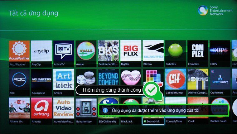 cách thêm ứng dụng trên smart tivi sony 2015