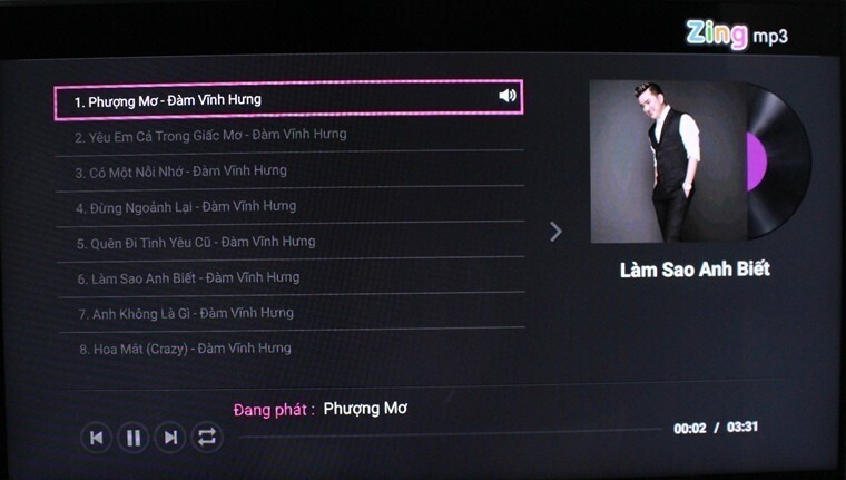 cách sử dụng ứng dụng zing mp3 trên android tivi sony 2015