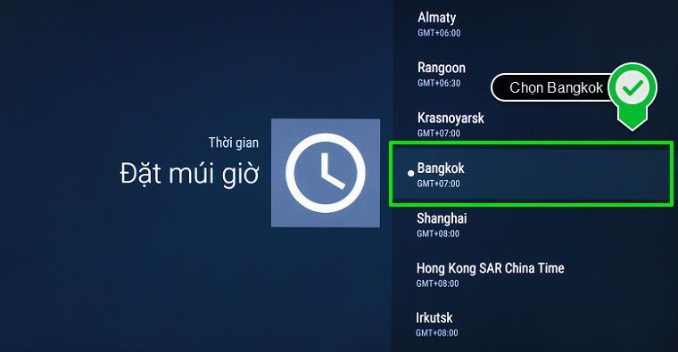 cách cài đặt thời gian, múi giờ trên android tivi sony 2015