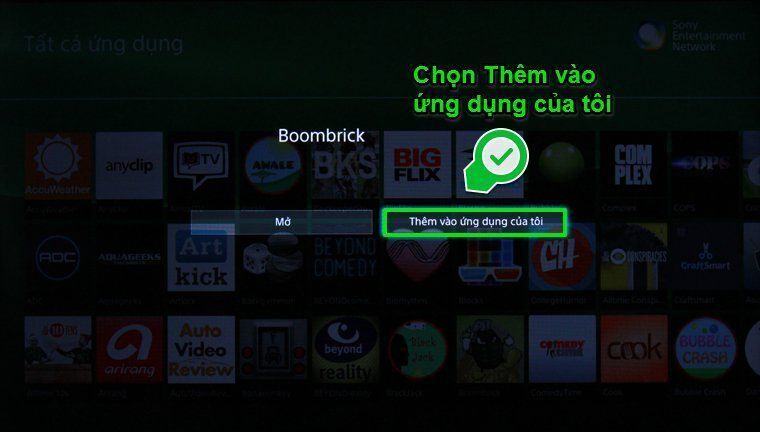 cách thêm ứng dụng trên smart tivi sony 2015