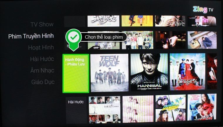 cách sử dụng ứng dụng zing tv trên android tivi sony 2015