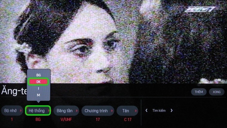 cách dò kênh thủ công trên tivi