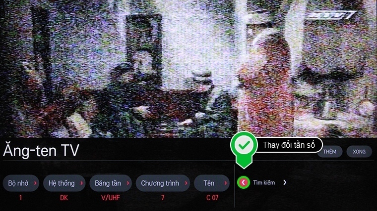 cách dò kênh thủ công trên tivi