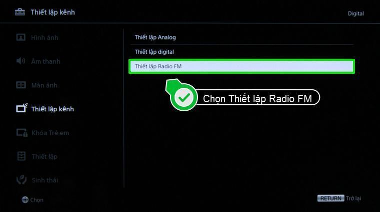 cách dò đài fm trên internet tivi sony 2015