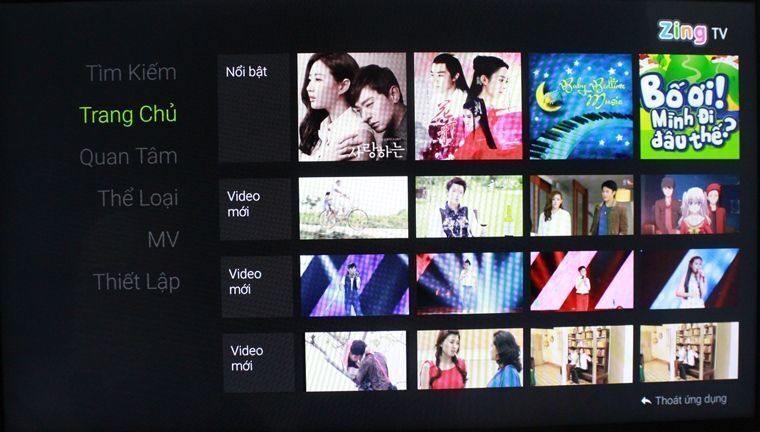 cách sử dụng ứng dụng zing tv trên android tivi sony 2015