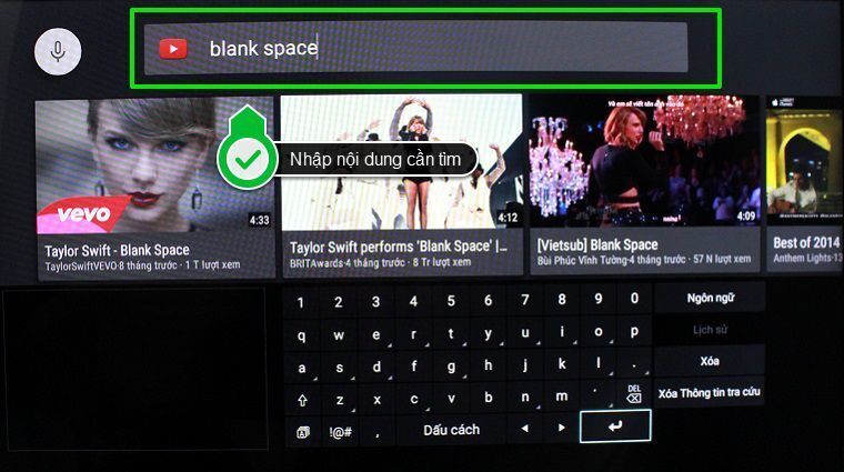 cách sử dụng ứng dụng youtube trên android tivi sony 2015