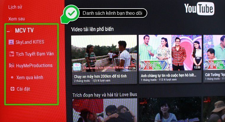 cách sử dụng ứng dụng youtube trên android tivi sony 2015