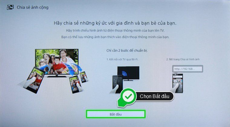 cách sử dụng tính năng photo share trên internet tivi sony