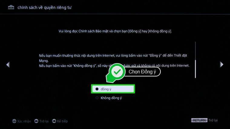 các bước thiết lập lại từ đầu internet tivi sony 2015