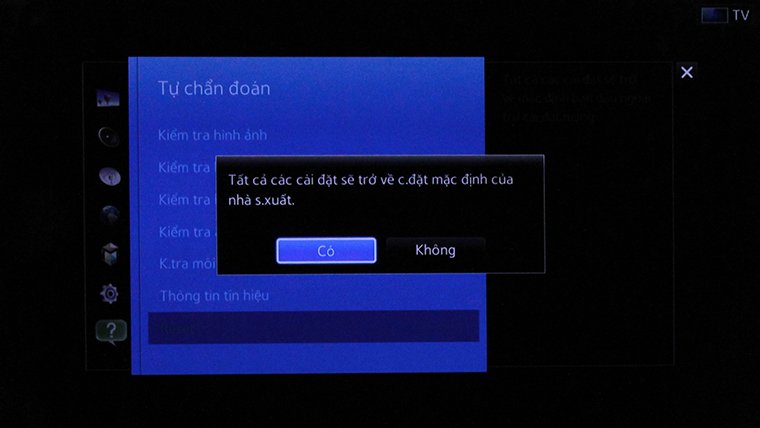 cách khôi phục cài đặt gốc smart tivi samsung bằng phím cơ