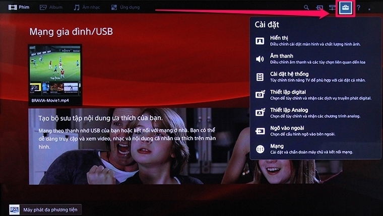 cách khôi phục cài đặt gốc tivi thông minh sony bằng phím cơ