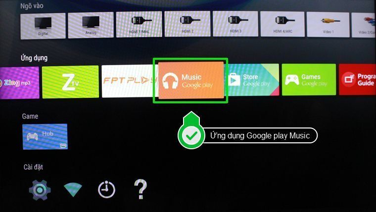cách sử dụng ứng dụng google play music trên android tivi sony 2015