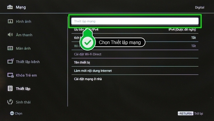 cách kết nối mạng trên internet tivi sony 2016