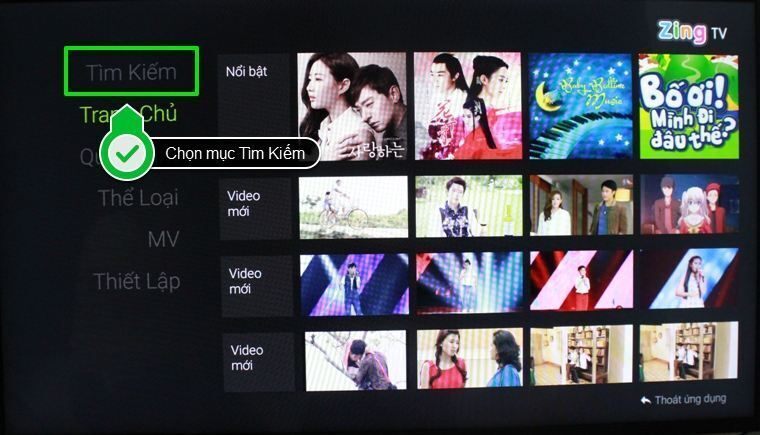 cách sử dụng ứng dụng zing tv trên android tivi sony 2015