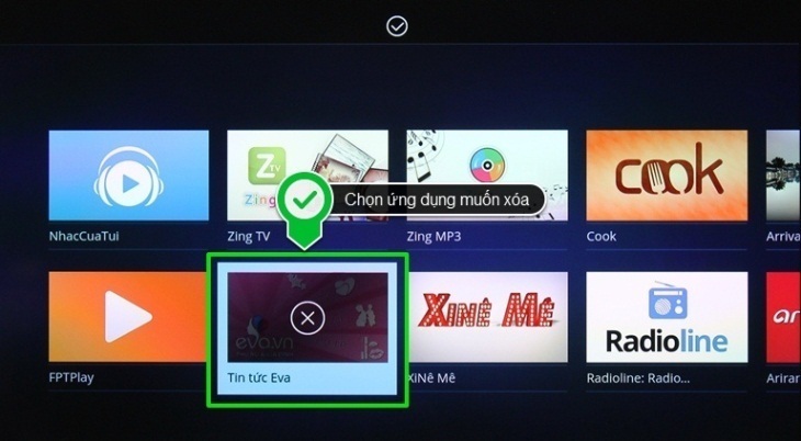 cách xoá ứng dụng cho internet tivi sony 2016