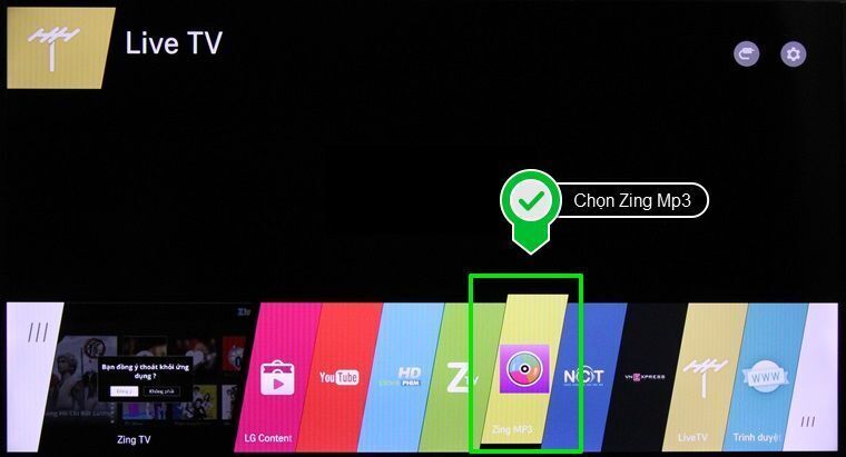cách kích hoạt tài khoản zing mp3 trên smart tivi