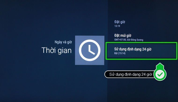 cách cài đặt thời gian, múi giờ trên android tivi sony 2015