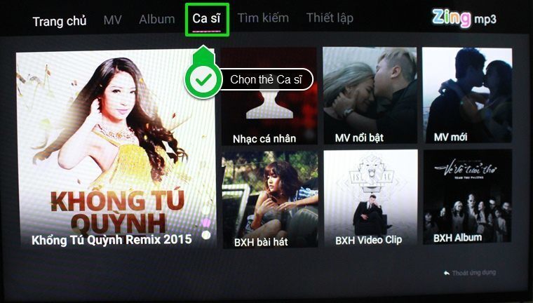 cách sử dụng ứng dụng zing mp3 trên android tivi sony 2015