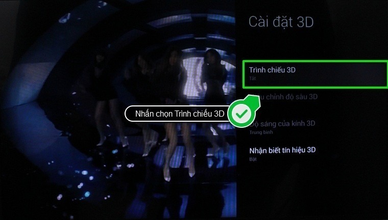 cách bật chế độ 3d trên android tivi sony 2015