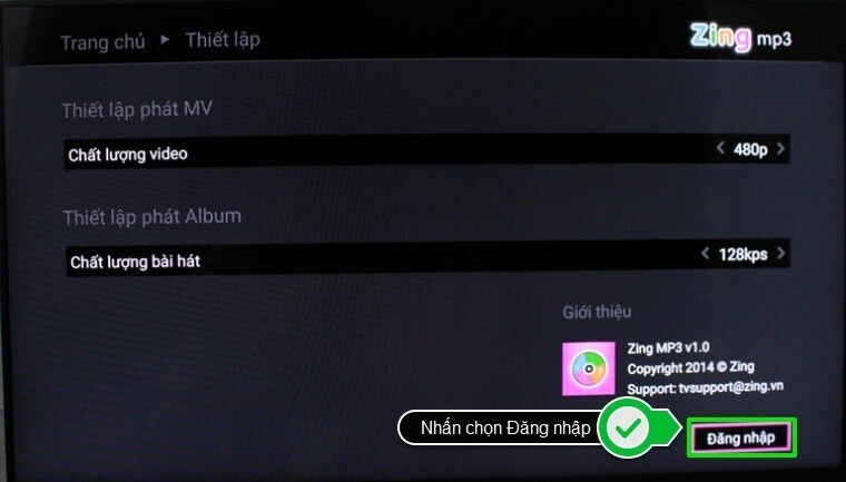 cách sử dụng ứng dụng zing mp3 trên android tivi sony 2015