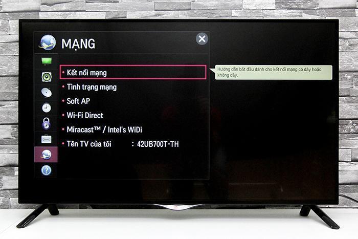 cách kết nối mạng tivi lg