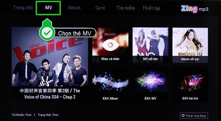 cách sử dụng ứng dụng zing mp3 trên smart tivi lg hệ điều hành webos