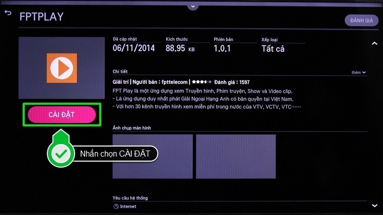 cách sử dụng ứng dụng fpt play trên smart tivi lg hệ điều hành webos