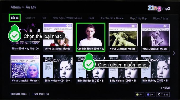 cách sử dụng ứng dụng zing mp3 trên smart tivi lg hệ điều hành webos