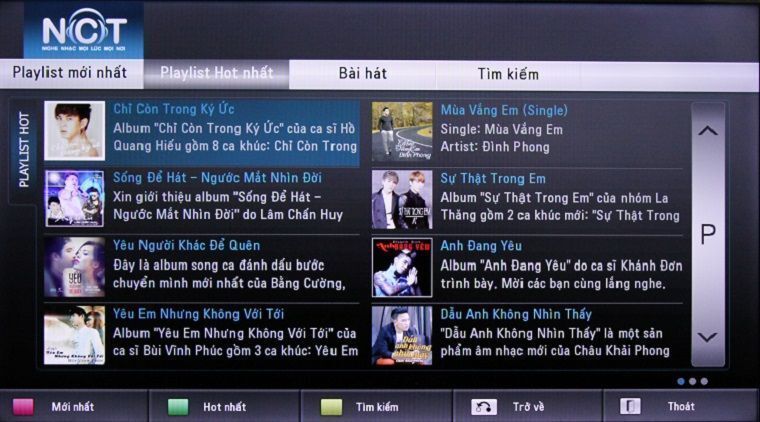 top 3 ứng dụng nghe nhạc phổ biến trên smart tivi lg hệ điều hành webos
