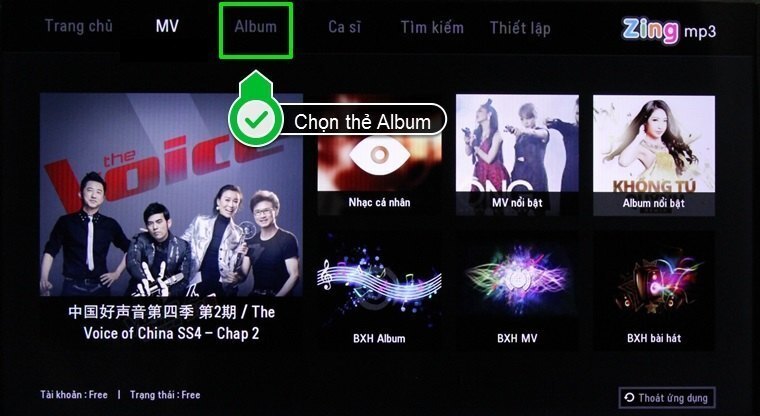 cách sử dụng ứng dụng zing mp3 trên smart tivi lg hệ điều hành webos