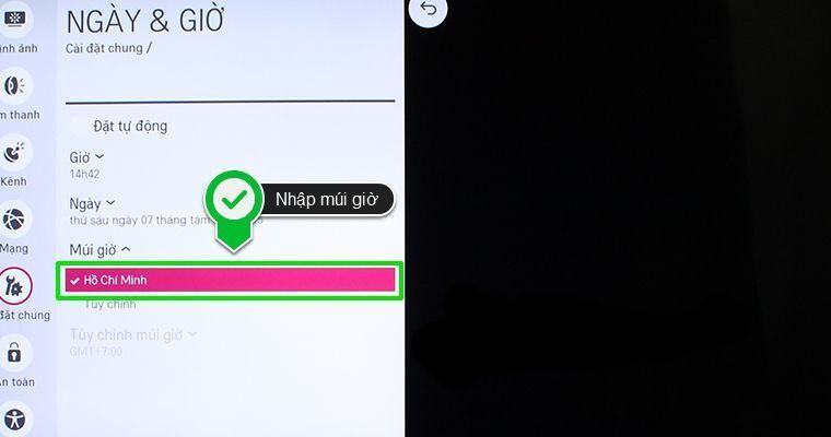 cách cài đặt thời gian trên smart tivi lg hệ điều hành webos
