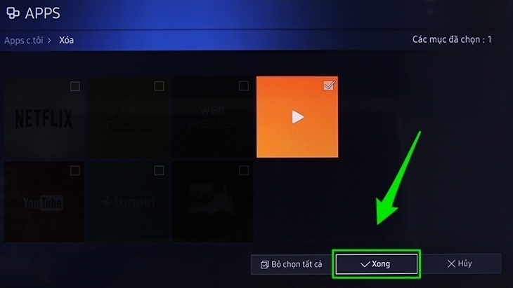 cách xoá ứng dụng trên smart tivi samsung 2016