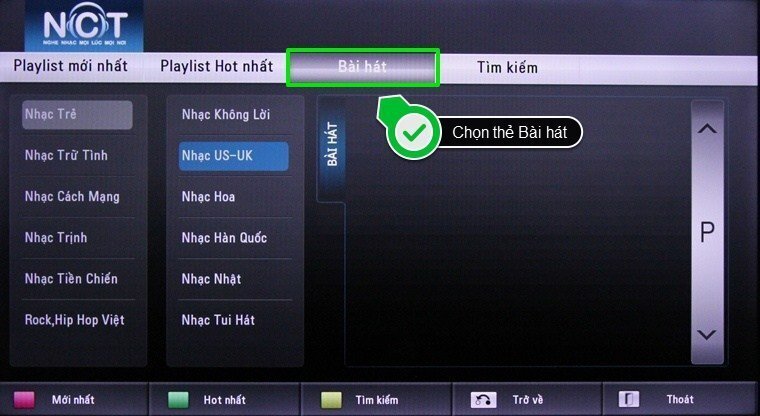cách sử dụng ứng dụng nhạc của tui trên smart tivi lg hệ điều hành webos