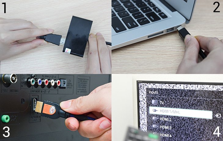 cách kết nối macbook với tivi qua cổng hdmi