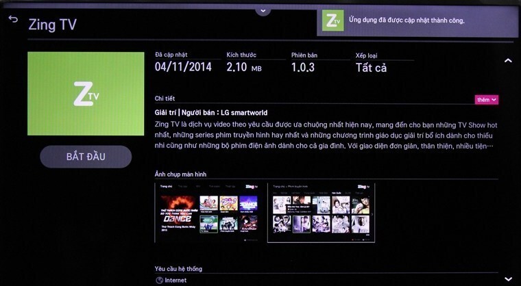cách sử dụng ứng dụng zing tv trên smart tivi lg hệ điều hành webos