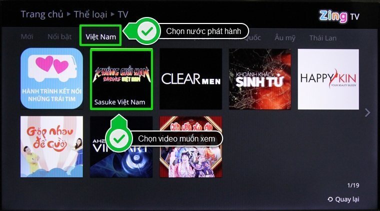 cách sử dụng ứng dụng zing tv trên smart tivi lg hệ điều hành webos