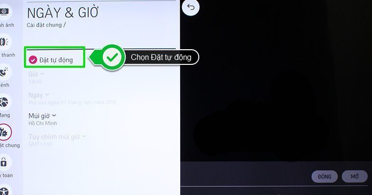 cách cài đặt thời gian trên smart tivi lg hệ điều hành webos