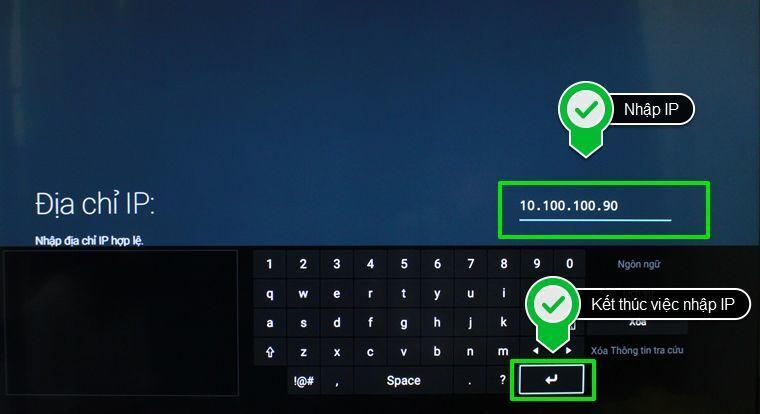 cách cài đặt ip mạng cho android tivi sony 2015