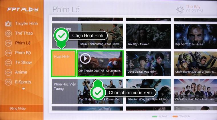 cách sử dụng ứng dụng fpt play trên smart tivi lg hệ điều hành webos