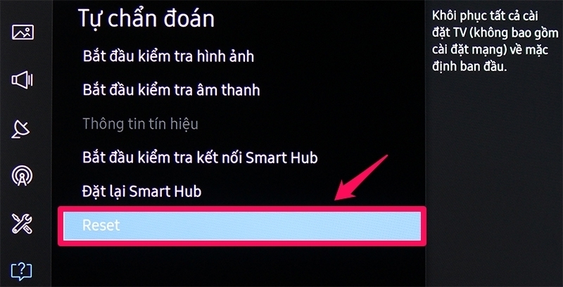 cách khôi phục cài đặt gốc và thiết lập lại từ đầu smart tivi samsung 2016