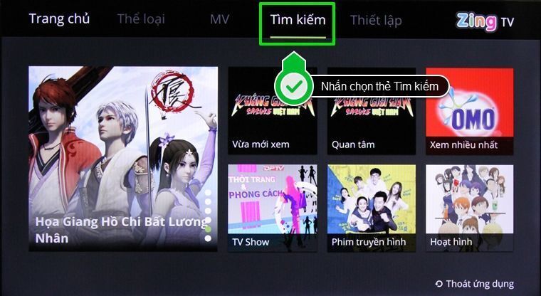 cách sử dụng ứng dụng zing tv trên smart tivi lg hệ điều hành webos