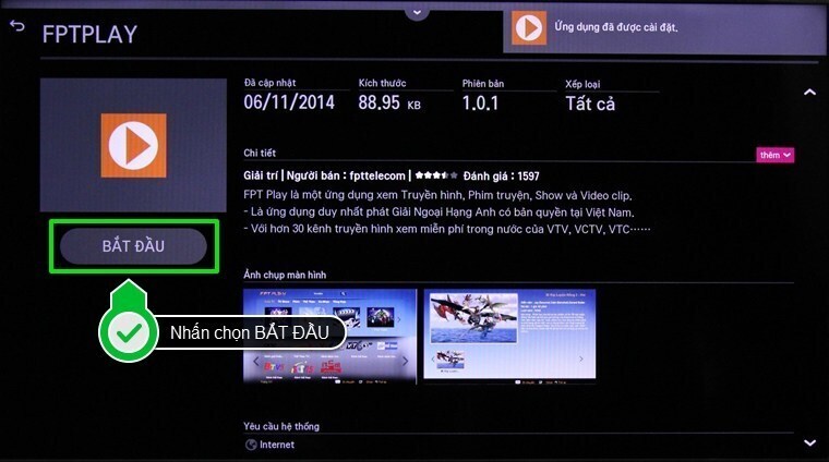 cách sử dụng ứng dụng fpt play trên smart tivi lg hệ điều hành webos