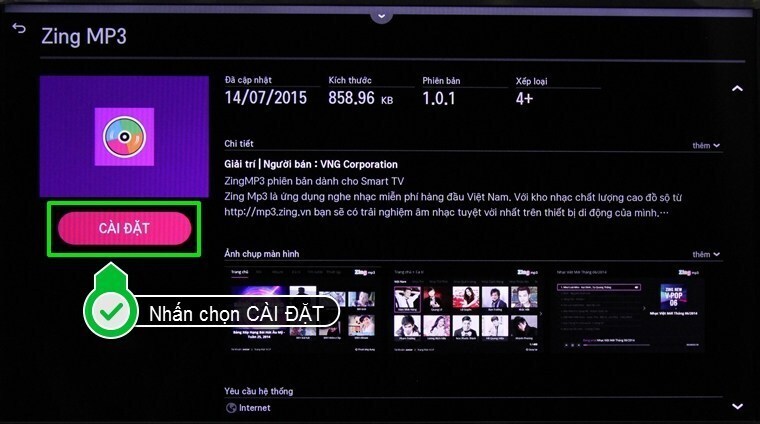 cách sử dụng ứng dụng zing mp3 trên smart tivi lg hệ điều hành webos