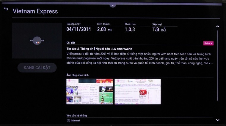 cách sử dụng ứng dụng vnexpress trên smart tivi lg hệ điều hành webos
