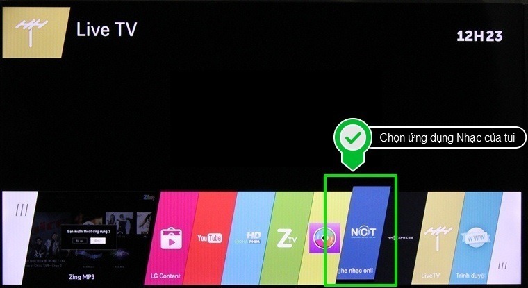 cách sử dụng ứng dụng nhạc của tui trên smart tivi lg hệ điều hành webos