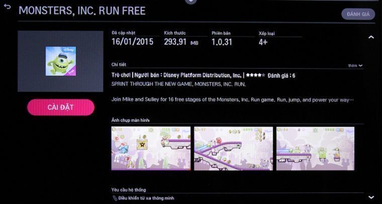 top 4 game phổ biến trên smart tivi lg hệ điều hành webos